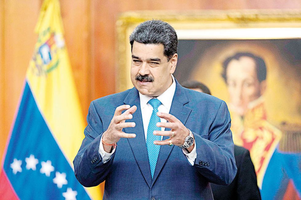 PEDIDO. El presidente de Venezuela, Nicolás Maduro, en su rueda de prensa, ayer, en Caracas.