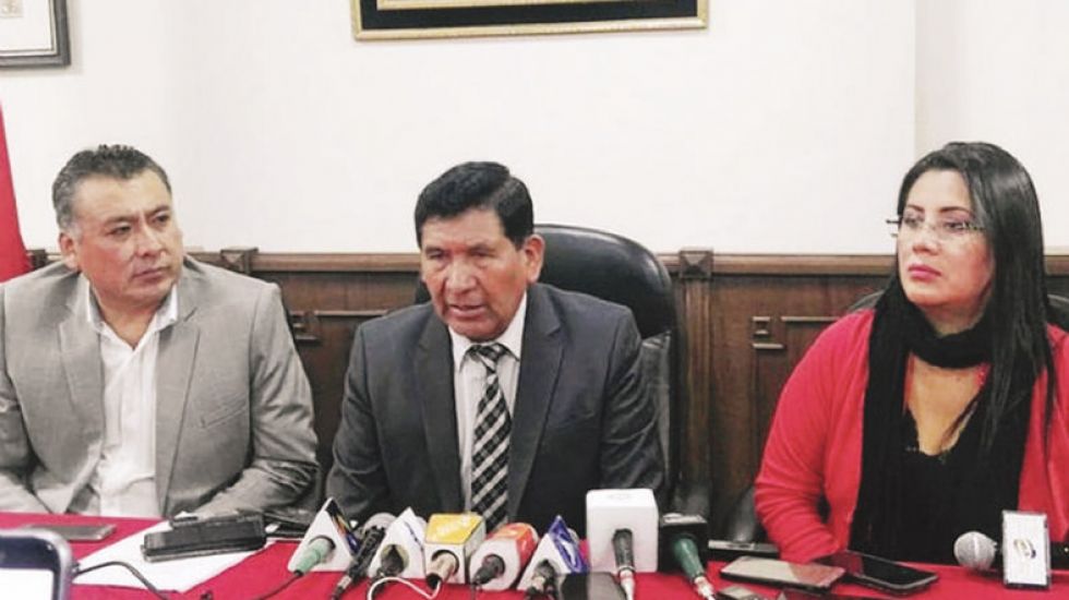 DENUNCIADOS. Los tres consejeros de la Magistratura y el fiscal general Juan Lanchipa.