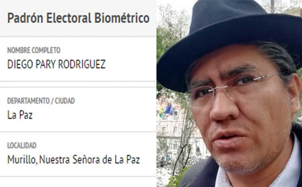 El excanciller Diego Pary tampoco estaba inscrito para votar en Potosí, departamento por el que postulaba.