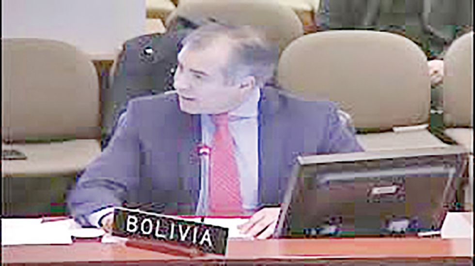 PROCESO. El representante boliviano en el Consejo Permanente de la OEA, Ramiro Jáuregui.