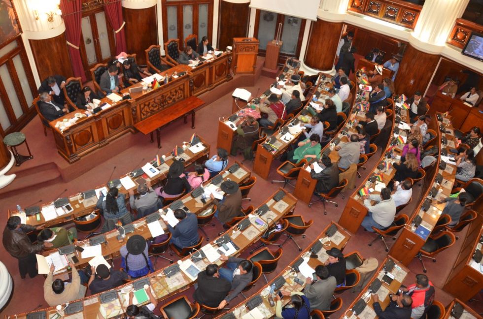 Una imagen de la sesión de la Asamblea Legislativa Plurinacional que se desarrolla en La Paz..