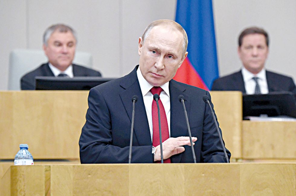 INTENCIÓN. Vladimir Putin apeló al miedo a Occidente para justificar un modelo presidencial que permita una reelección indefinida en Rusia.