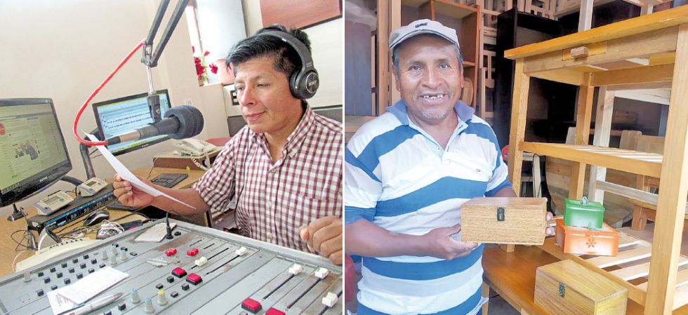 TRABAJO. Richard Rosales y Miguel Quispe combinan su oficio con la dedicación a sus hijos repartiendo mucho cariño y tiempo por igual, entre ambos.