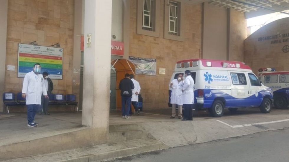 El hospital Santa Bárbara el 23 de abril, cuando el segundo paciente covid-19 fue internado.