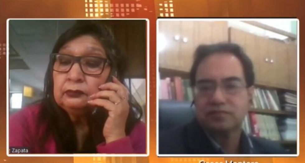 María Teresa Dalenz y Oscar Montero en el panel realizado esta mañana.