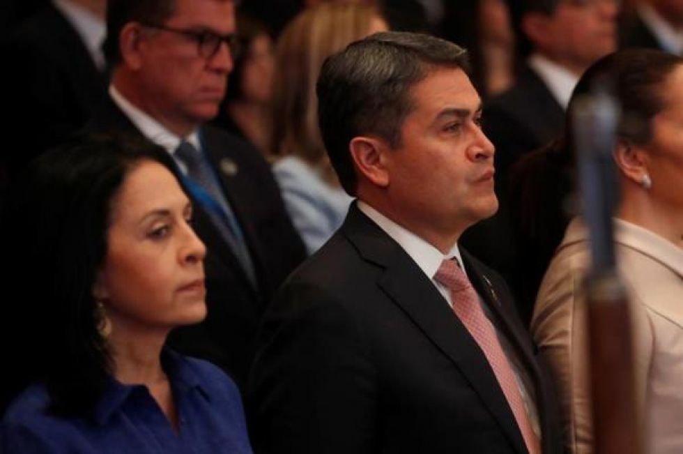 El presidente de Honduras, Juan Orlando Hernández, y su esposa, Ana García Carías en una anterior aparición.