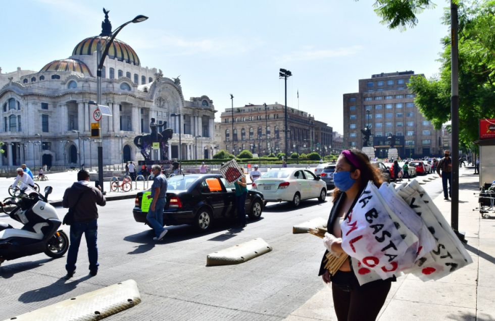 Las protestas realizadas hoy en las avenidas de Paseo de la Reforma y Juárez, en Ciudad de México.