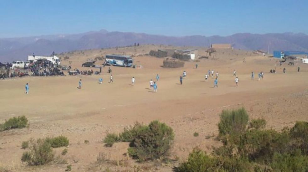 Uno de los partidos de fútbol que supuestamente se jugaron durante el ampliado en Poroma.