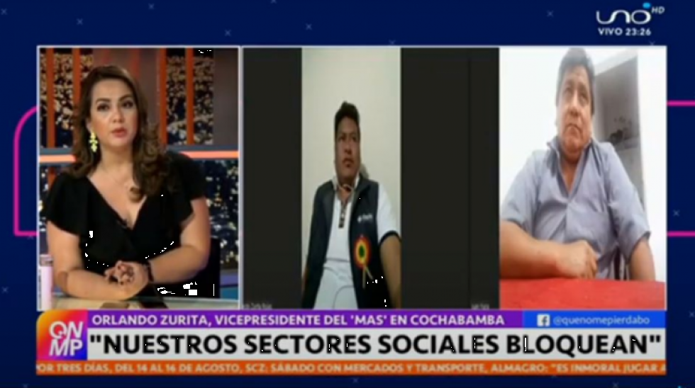 Orlando Zurita (c) en entrevista en el programa QNMP.