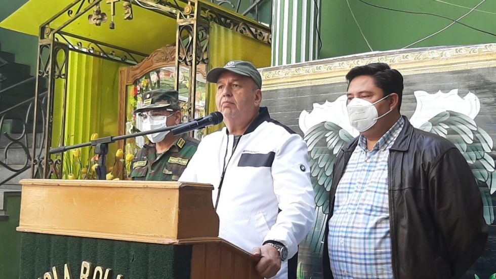 El ministro Arturo Murillo dio una conferencia de prensa en Cochabamba. 
