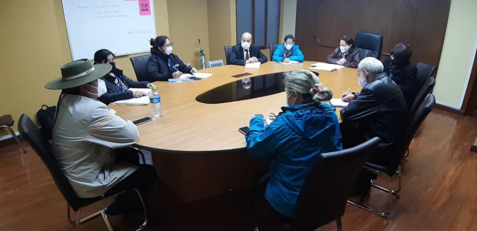 La reunión de las autoridades de Chuquisaca con la Ministra de Salud, en La Paz.