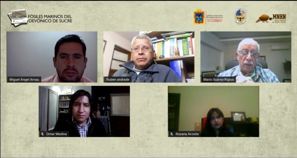 La presentación virtual del libro de fósiles marinos. 