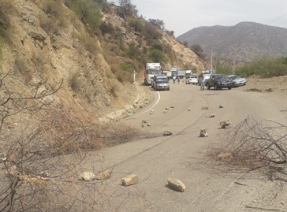 El bloqueo en el sector de La Palma. 