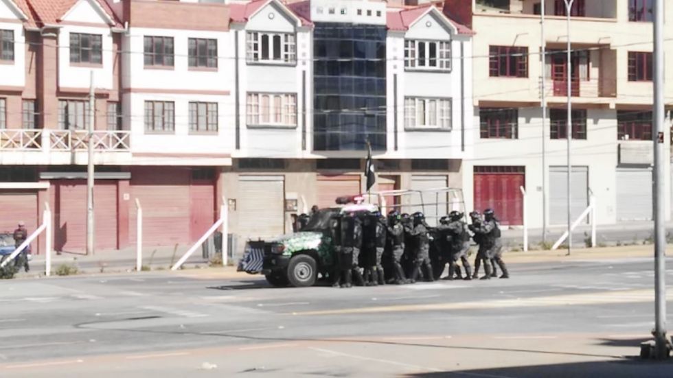 Los ejercicios policiales de las unidades especializadas en el parque Multipropósito.
