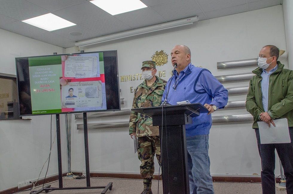 Una conferencia anterior del ministro de Gobierno, Arturo Murillo. 