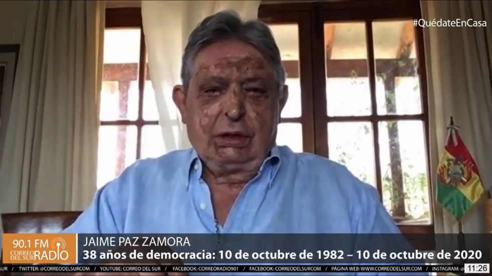 El expresidente Jaime Paz Zamora en la entrevista concedida a CORREO DEL SUR.