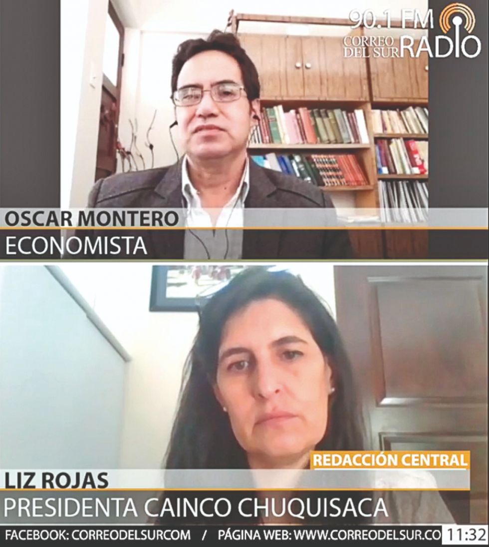 Oscar Montero y Liz Rojas, en un análisis de la crisis económica y las medidas propuestas por el MAS.