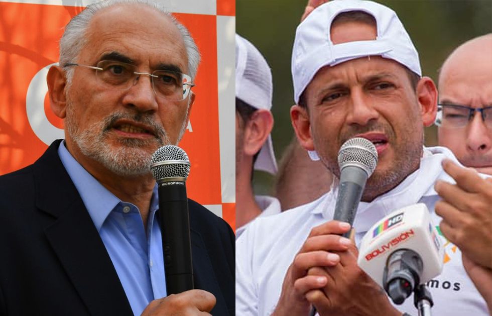 Carlos Mesa (i) y Luis Fernando Camacho se pronunciaron en sus redes sociales.
