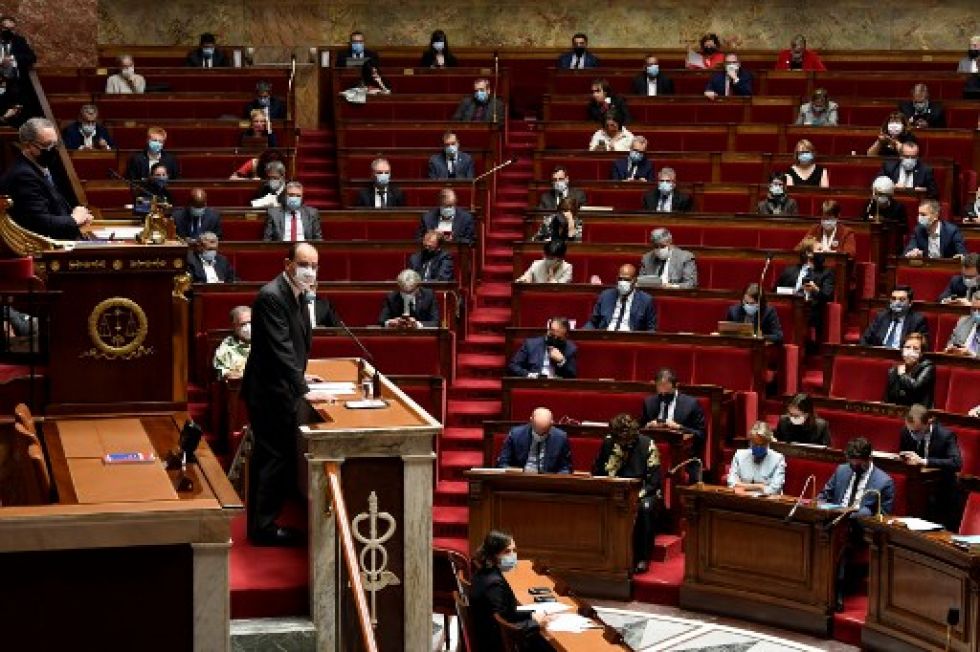 El primer ministro francés Jean Castex durante su intervención en la Asamblea Nacional, este jueves.