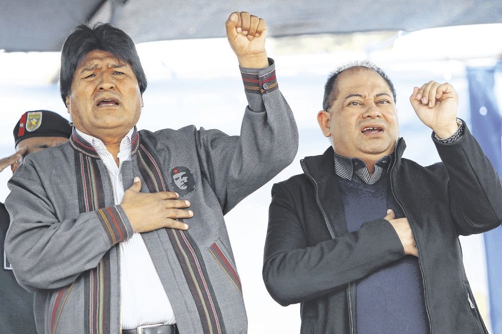 Evo Morales y Carlos Romero en un acto cuando ambos eran autoridades.