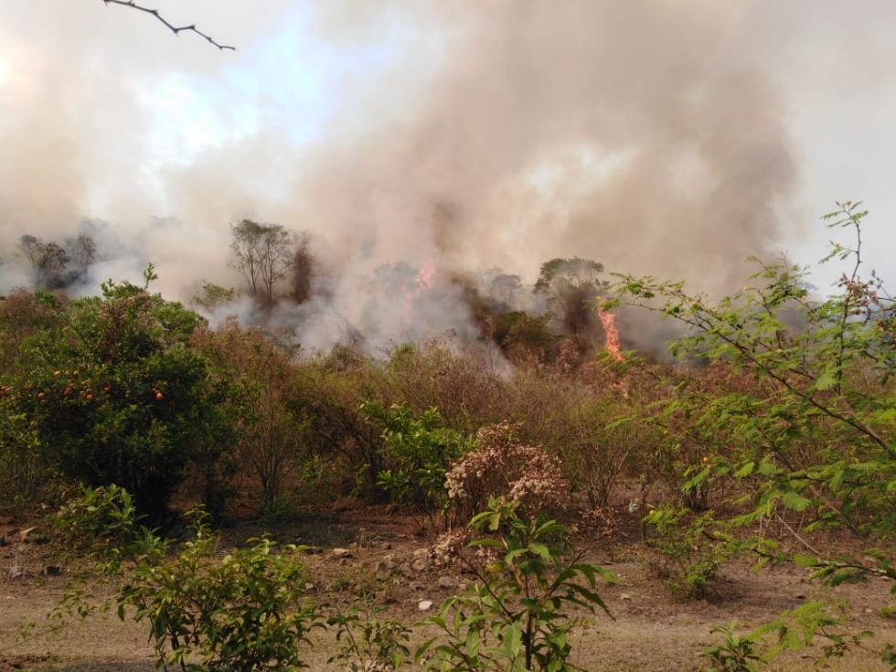 El fuego golpea a la comunidad Totoral. 