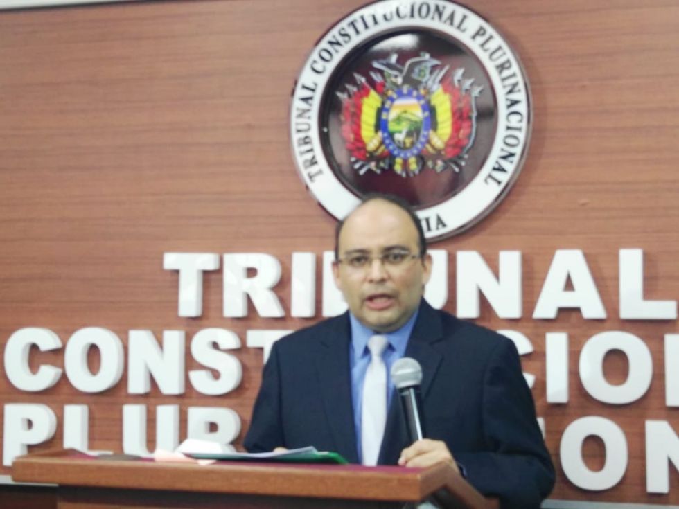 El presidente del TCP, Paul Franco, este jueves, en una declaración ante la prensa.