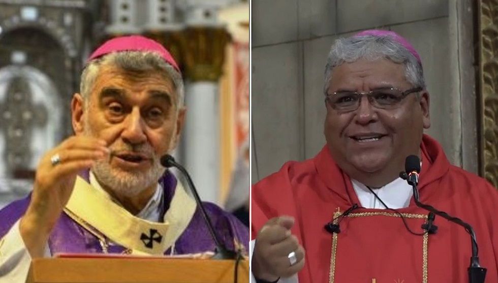 Los monseñores Sergio Gualberti (i) y Percy Galván en anteriores apariciones.