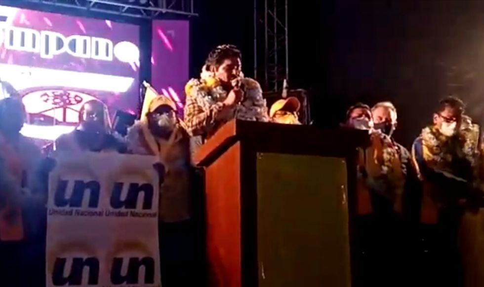 Henry Cabrera, durante su proclamación como candidato a la Alcaldía de El Alto.