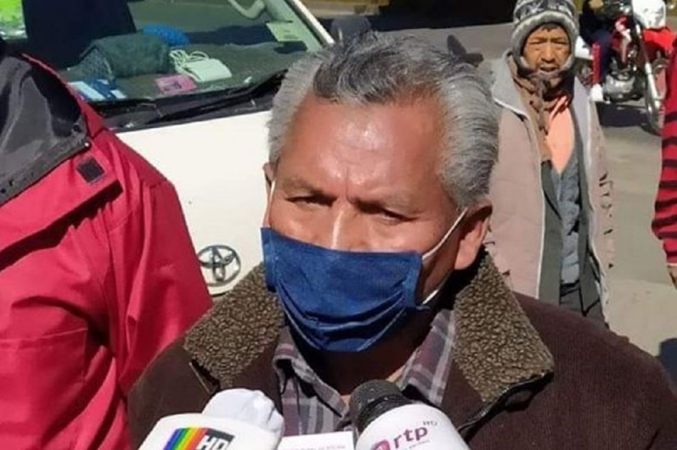 El ejecutivo de la Confederación Nacional de Maestros Rurales de Bolivia, Andrés Huayta.
