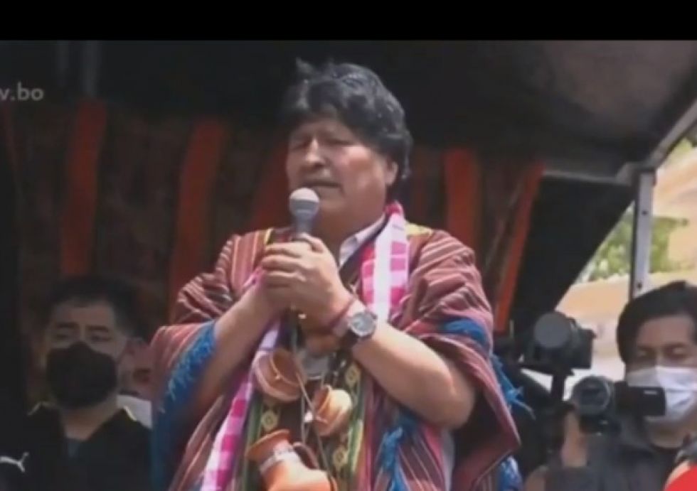 Evo Morales en Villazón, en noviembre de 2020, luego de abandonar Argentina, donde estuvo en calidad de refugiado por casi un año.