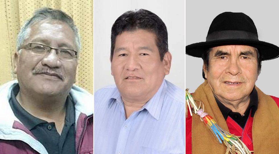 Wálter Yanarico (i), Samuel Sea (c) y Felipe Quispe, candidatos víctimas del covid-19.