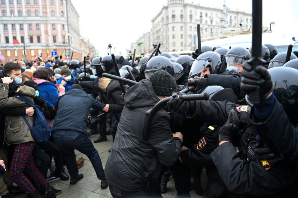 Los choques entre los manifestantes y las fuerzas de seguridad rusa por el encarcelamiento del líder opositor Alexei Navalny.