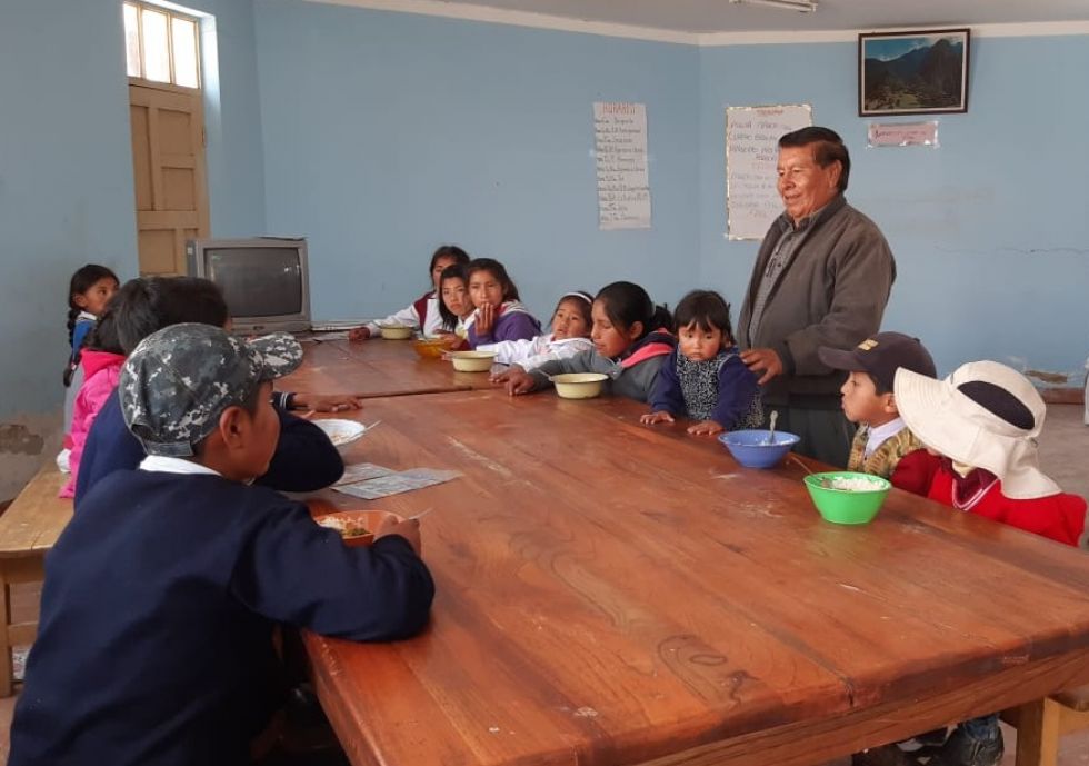 El exministro de Educación, Celestino Choque Villa, durante una de sus actividades como educador.