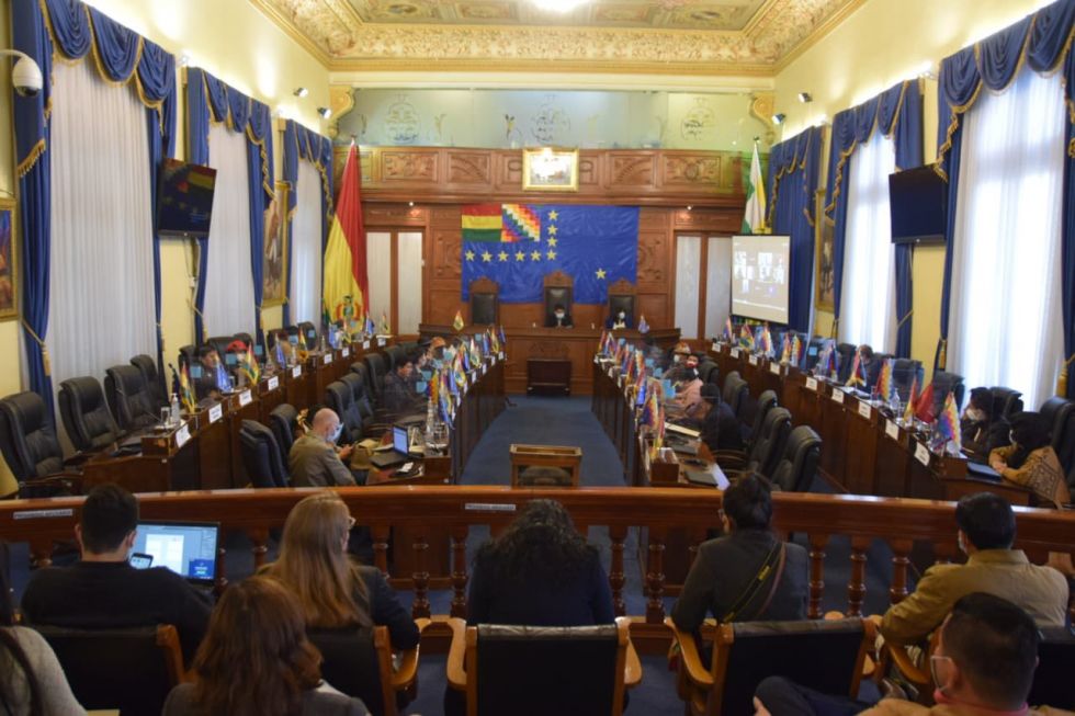 La Cámara de Senadores en su sesión ordinaria, este martes. 