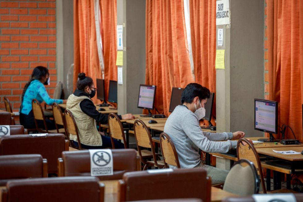 Una de las jornadas del examen de admisión a San Francisco Xavier.