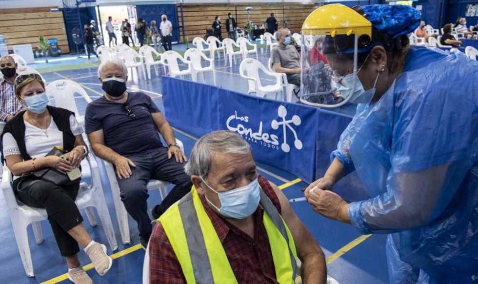 Un centro de vacunación masiva en Chile. 