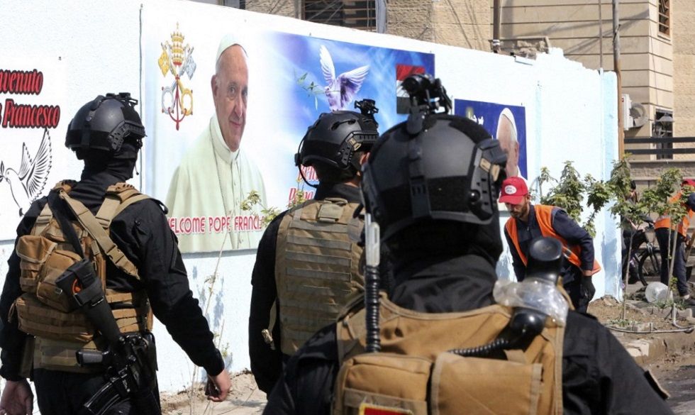 El despliegue de seguridad en Irak por la visita del Papa Francisco. 