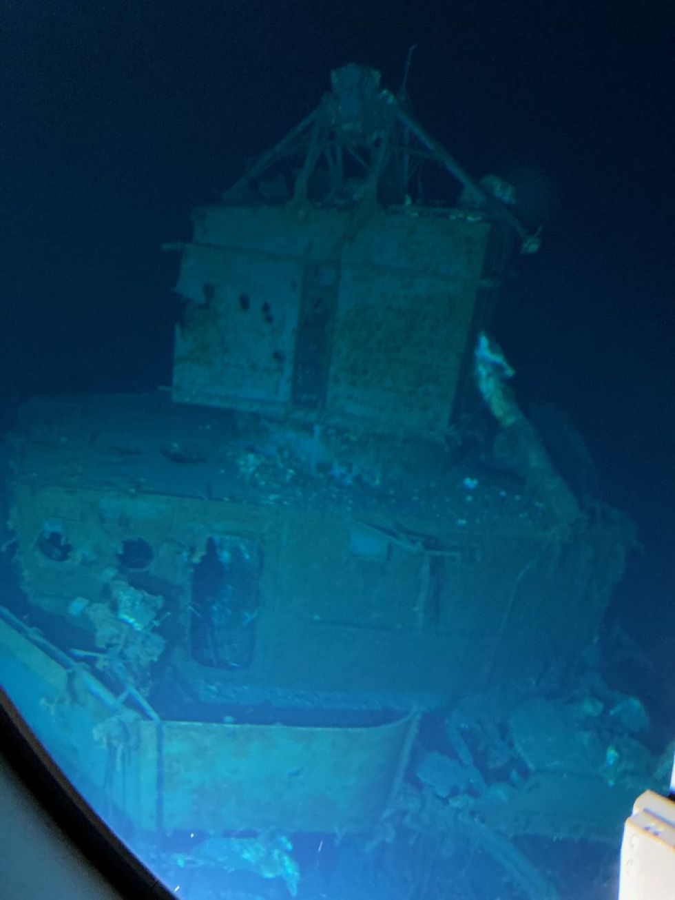 los restos del destructor de la clase Fletcher de la Armada de los EEUU hallado en Filipinas.