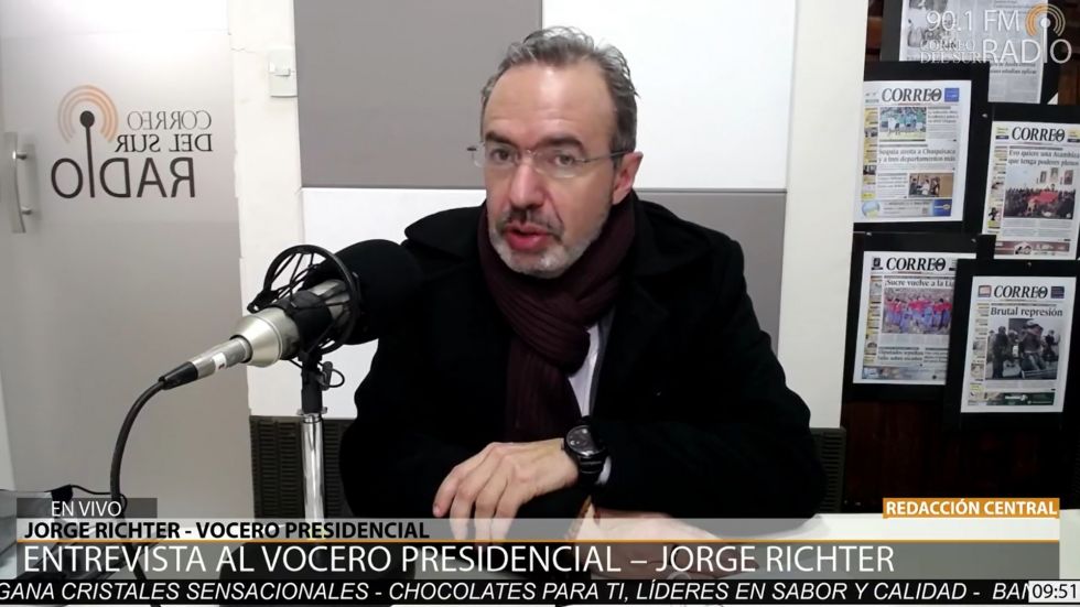 El vocero presidencial, Jorge Richter, durante la entrevista en CORREO DEL SUR.