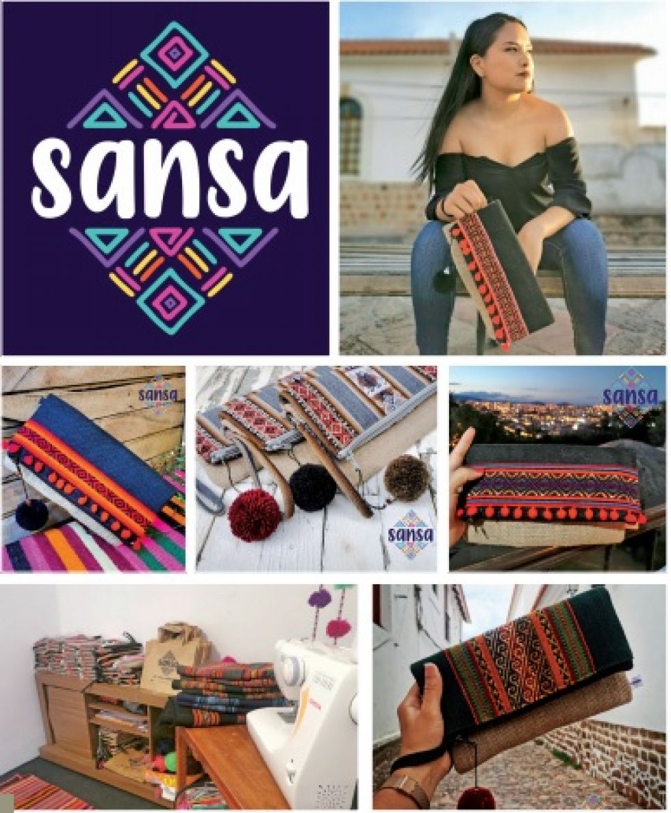 La administradora de empresas Andrea Zamorano, propietaria de Sansa, junto a sus productos.