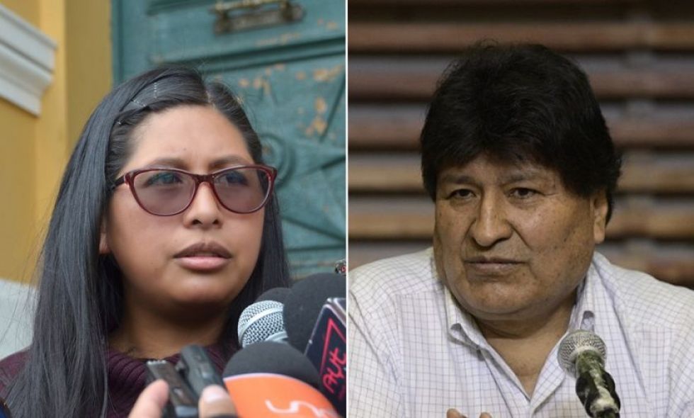 La expresidenta del Senado, Eva Copa, y el expresidente Evo Morales.