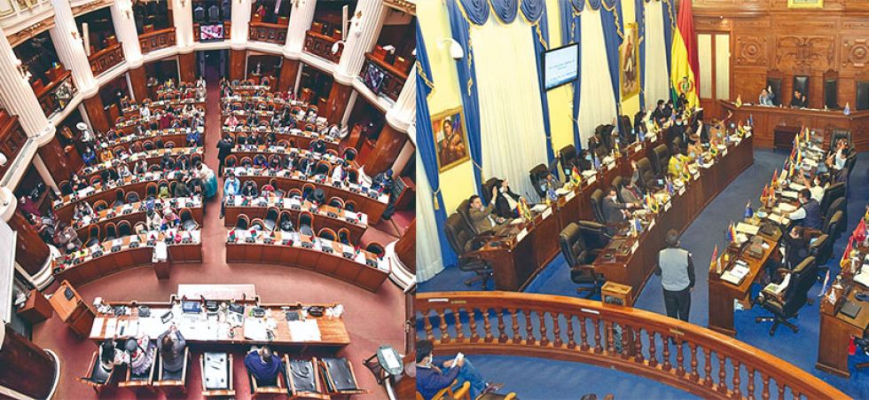 Una sesión de la Cámara de Diputados (I) de la la acámara de Senadores.