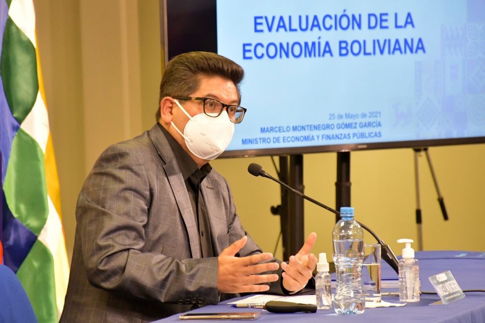 El ministro Marcelo Montenegro presentó este martes un informe sobre la economía boliviana.