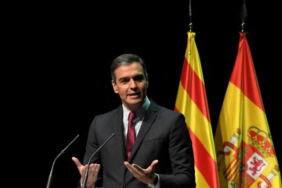 El presidente del Gobierno español, Pedro Sánchez, durante un reciente acto oficial en Barcelona. El dirgente apuesta por una nueva vía de diálogo.