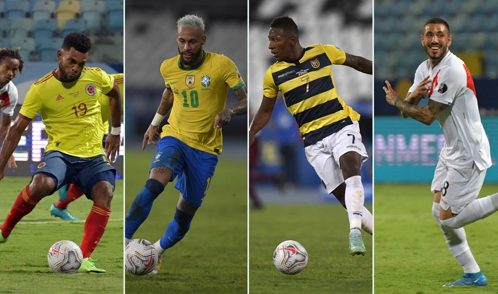 Colombia, Brasil, Ecuador y Perú juegan este miércoles por la cuarta fecha del grupo B.
