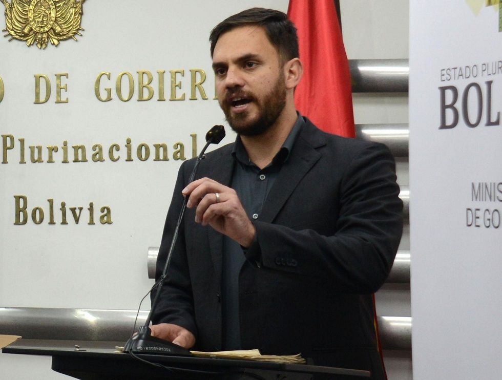 El ministro de Gobierno, Eduardo del Castillo, en una conferencia de prensa anterior.