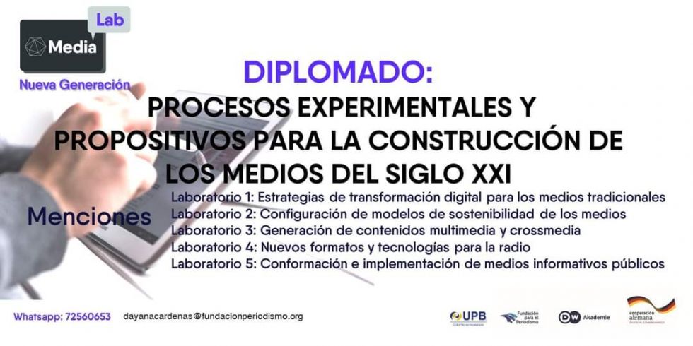 El detalle de los laboratorios del diplomado que coordinan la Fundación para el Periodismo, la UCB y la DW Akademie.