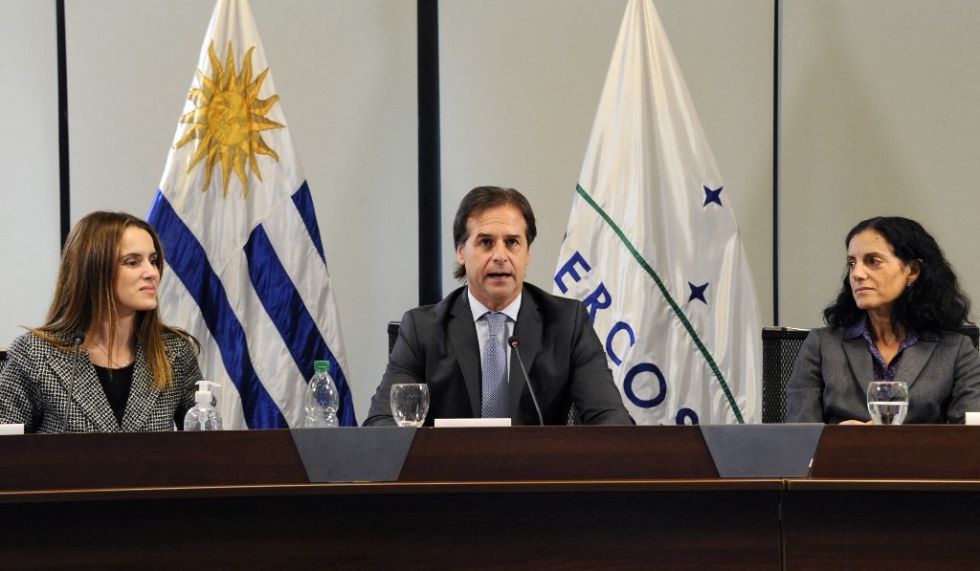 El presidente de Uruguay, Luis Lacalle, en un encuentro del Mercosur en 2020.