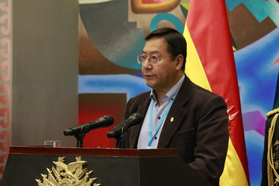 El presidente Luis Arce, en un acto reciente del Gobierno.
