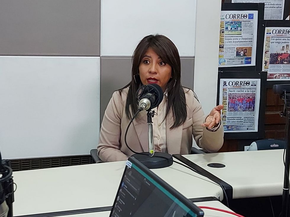 La defensora del Pueblo, Nadia Cruz, ayer, en una entrevista con Correo del Sur Radio FM 90.1.